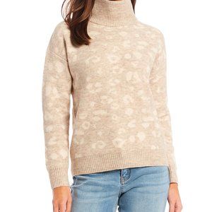 Gibson & Latimer Tan Leopard Cowl Neck Sweater